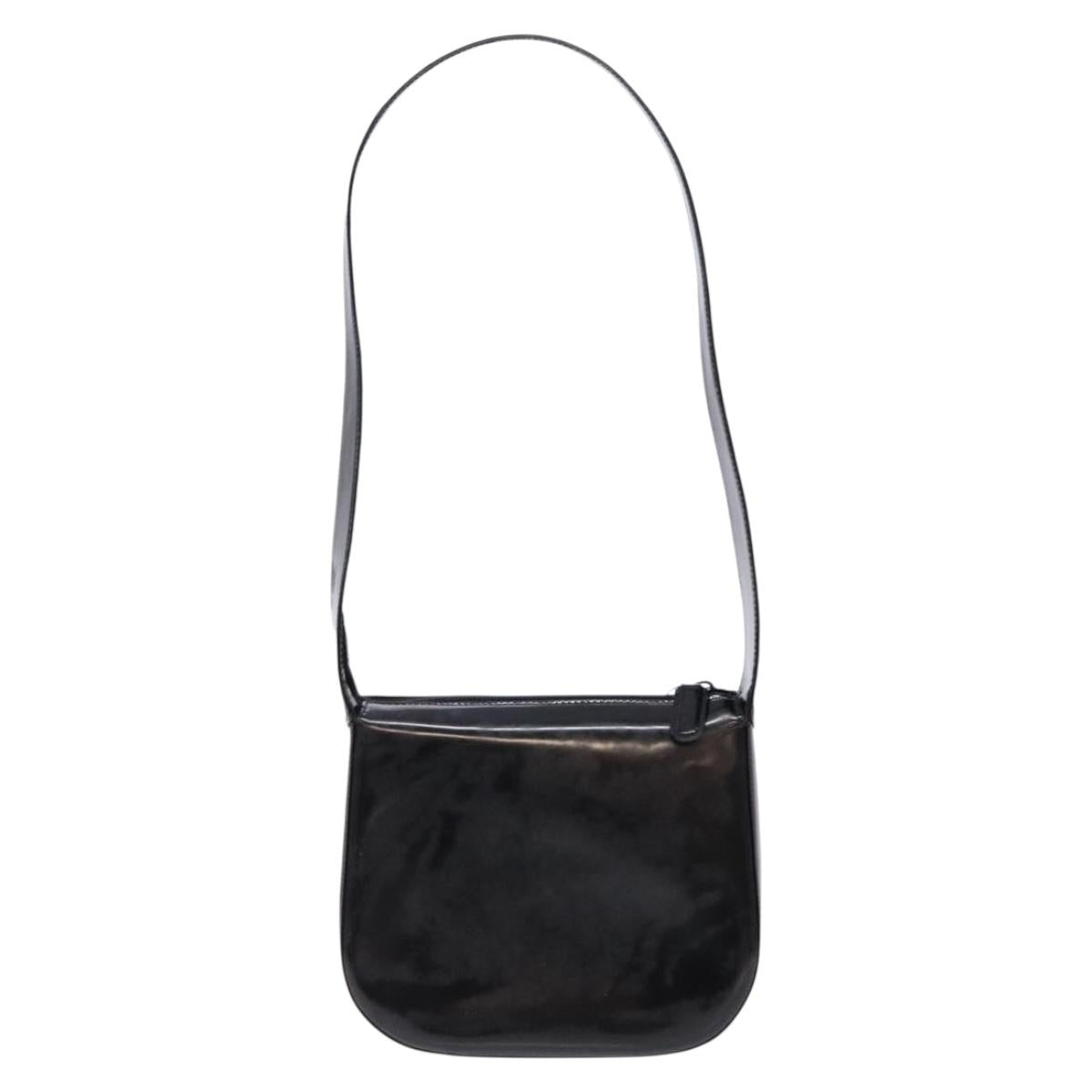 GUCCI Shoulder Bag Patent leather Black Silver 007 2046 0250 Auth ep10775