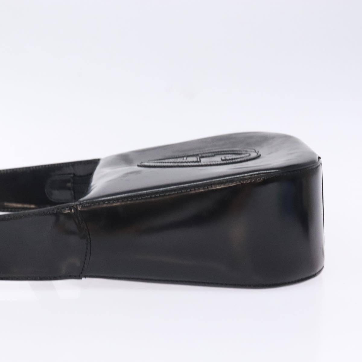 GUCCI Shoulder Bag Patent leather Black Silver 007 2046 0250 Auth ep10775