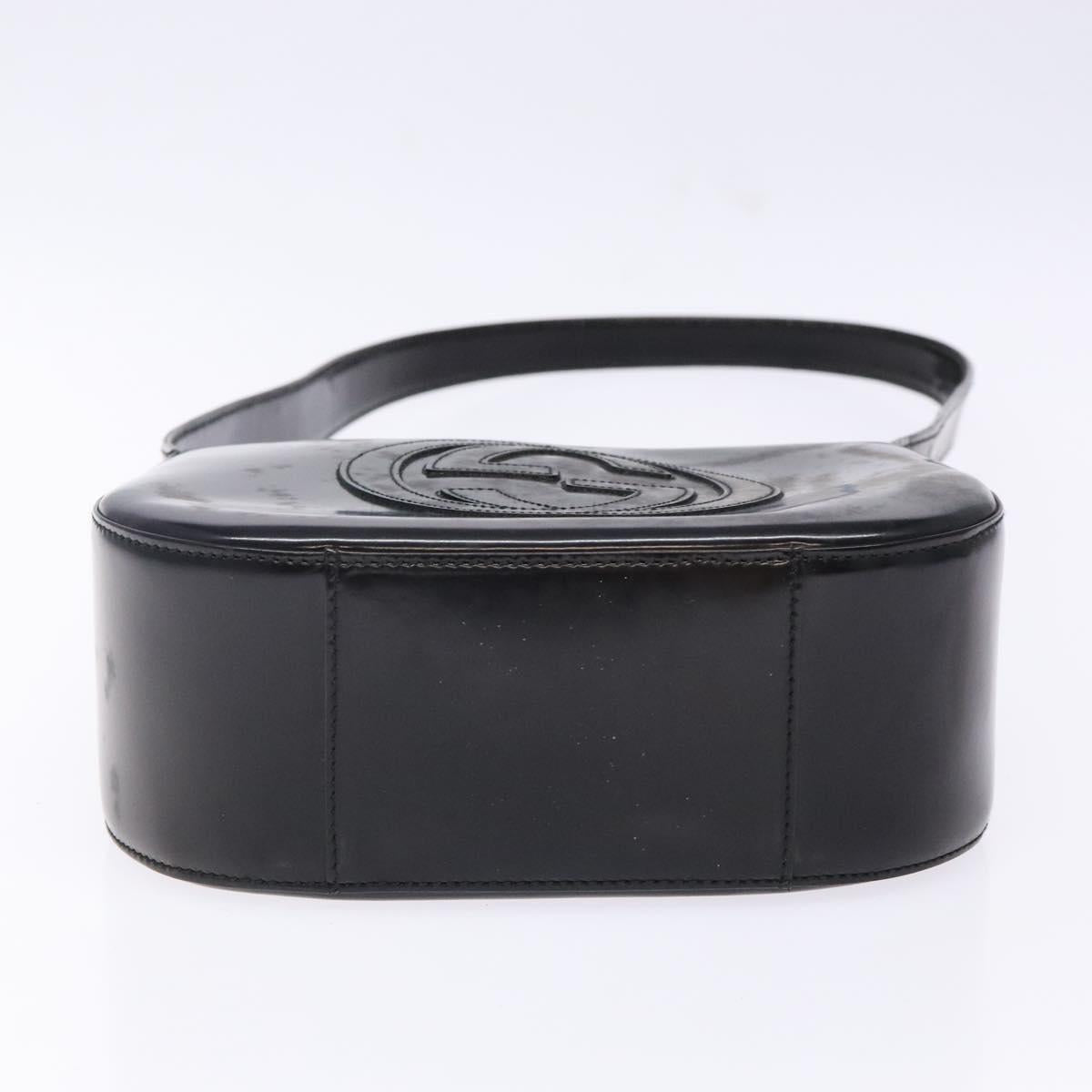 GUCCI Shoulder Bag Patent leather Black Silver 007 2046 0250 Auth ep10775