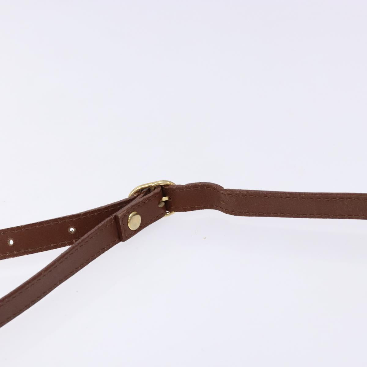 Burberrys Shoulder Bag Leather Brown Gold Auth ep10776