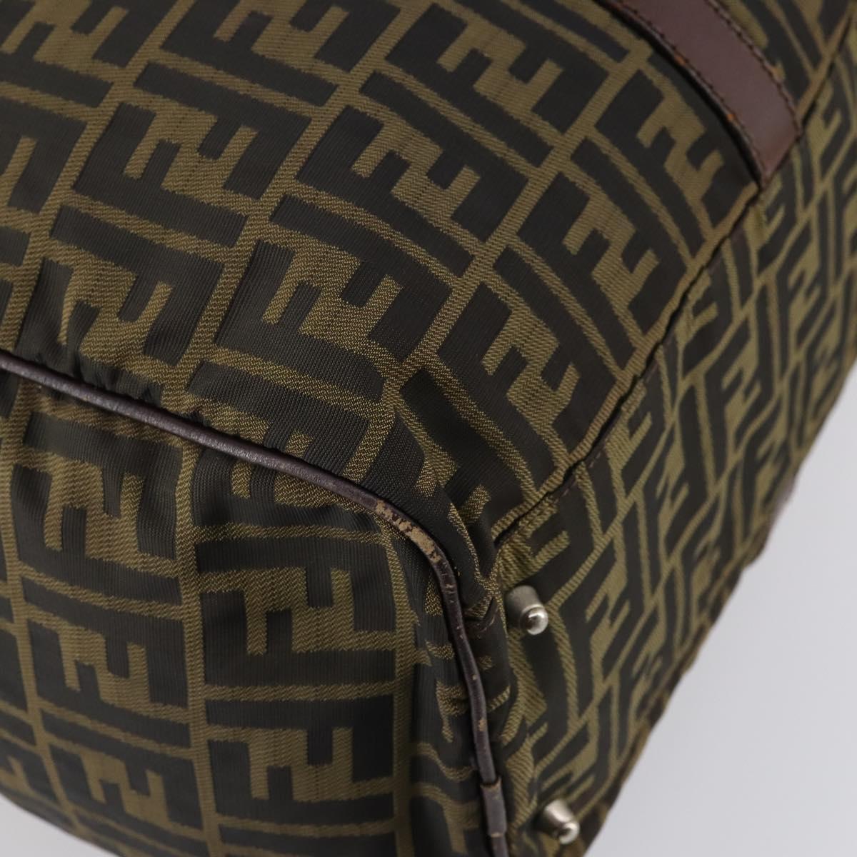 FENDI Zucca Canvas Boston Bag Black Brown Auth ep10777