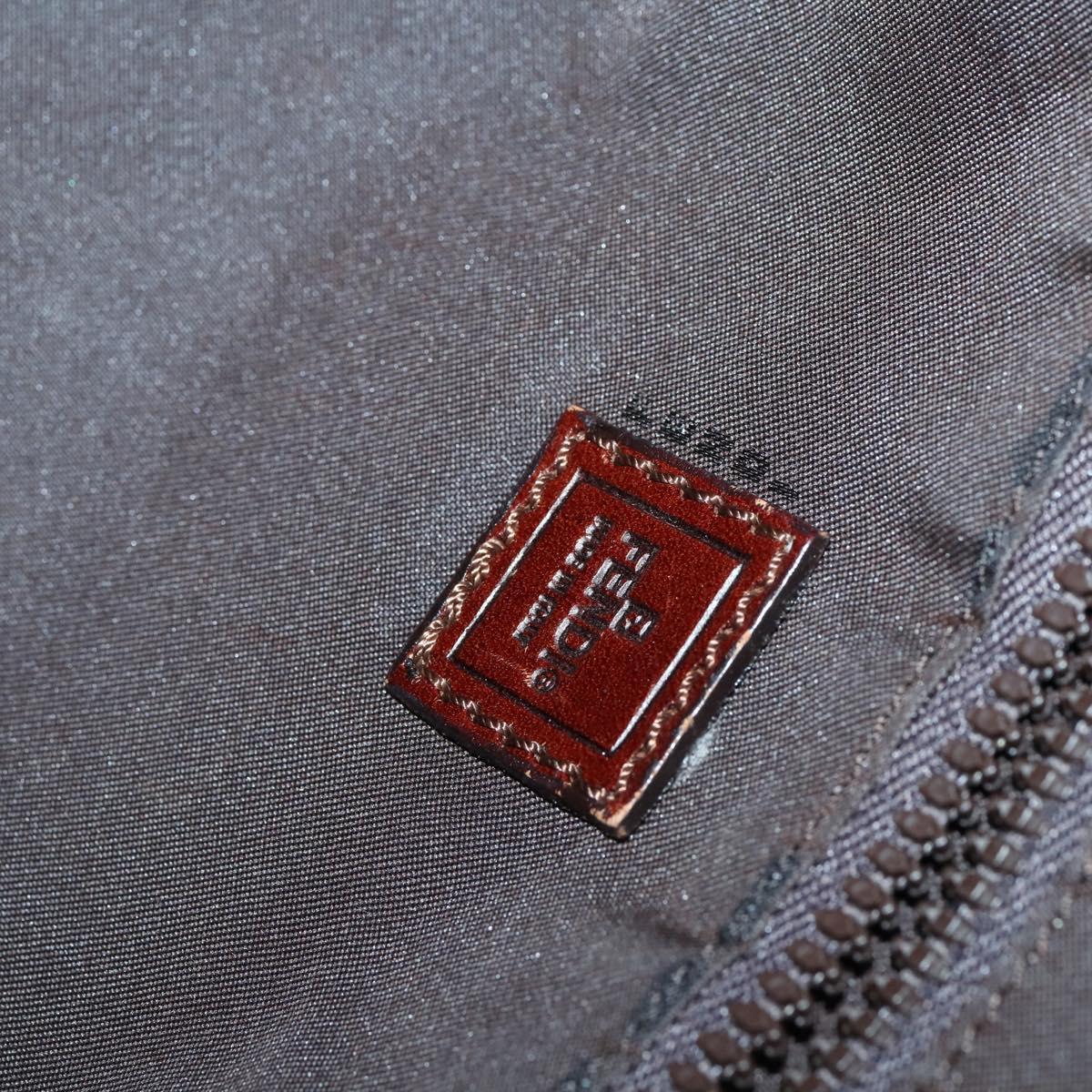 FENDI Zucca Canvas Boston Bag Black Brown Auth ep10777