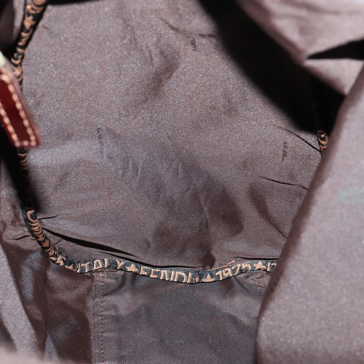 FENDI Zucca Canvas Boston Bag Black Brown Auth ep10777