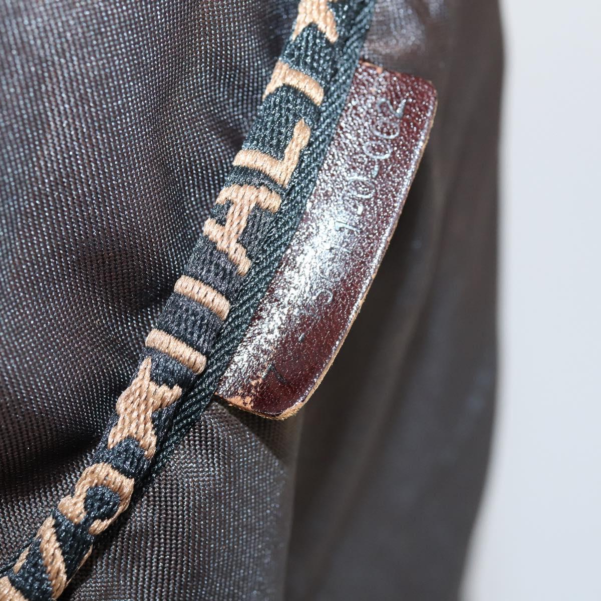 FENDI Zucca Canvas Boston Bag Black Brown Auth ep10777