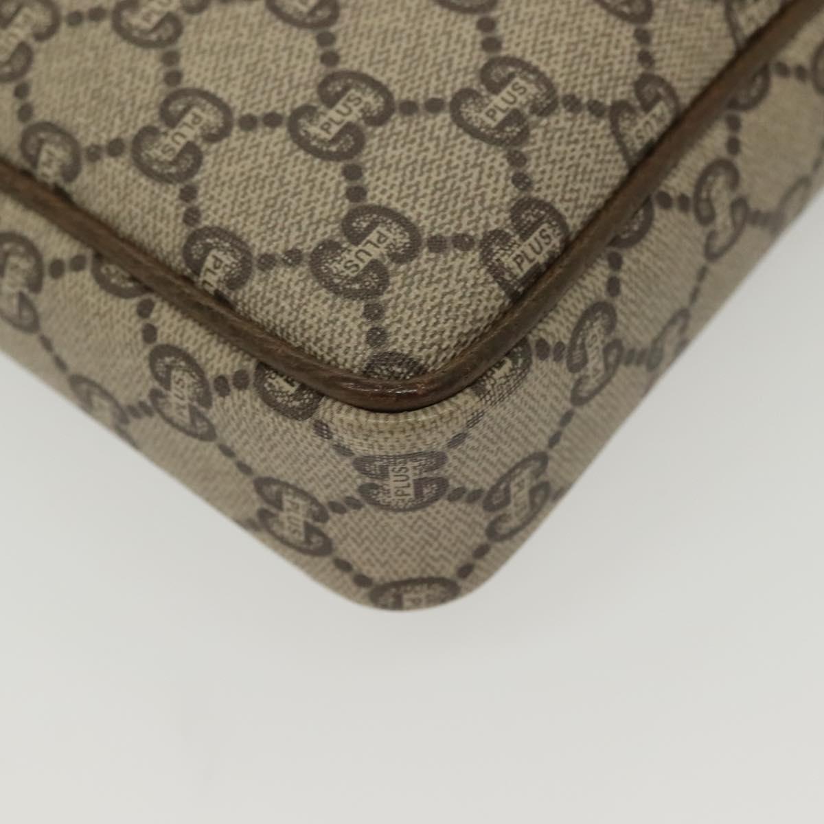 GUCCI GG Plus Supreme Clutch Bag PVC Beige Gold Auth ep10780