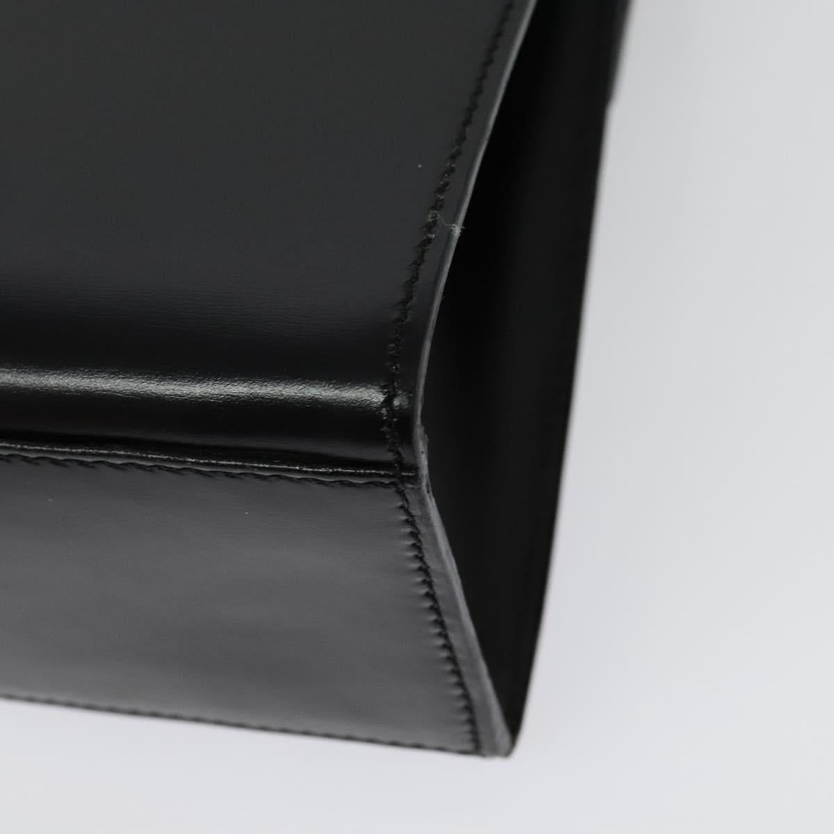 CELINE Hand Bag Leather 2way Black Gold Auth ep10800