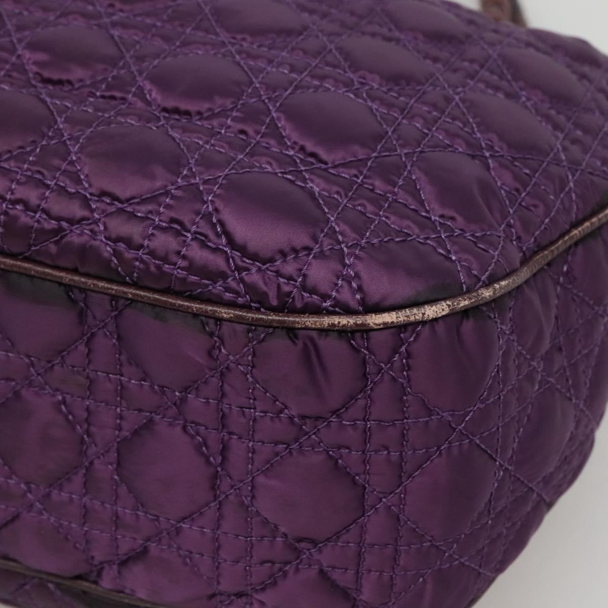 Christian Dior Canage Tote Bag Nylon Purple Silver Auth ep10801