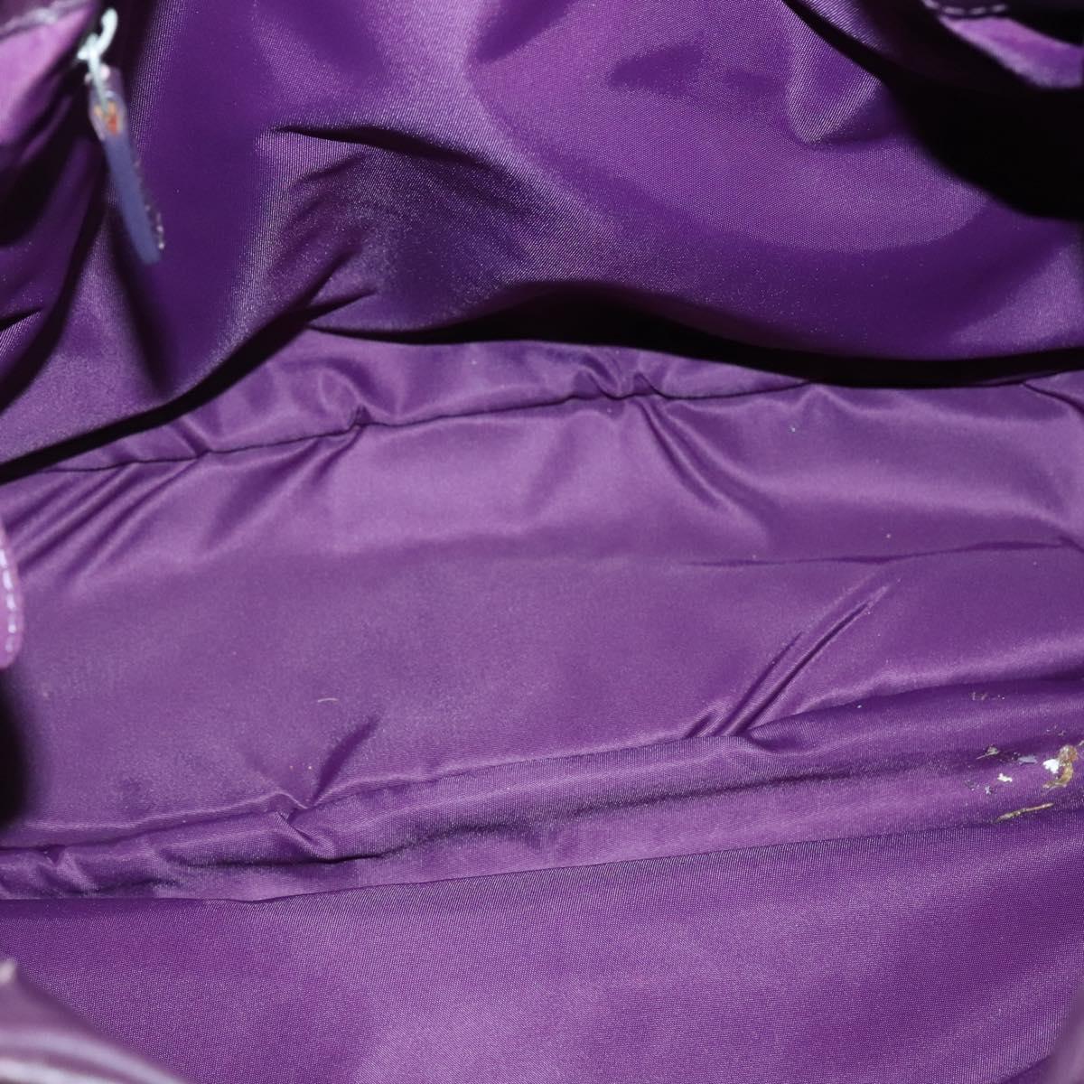 Christian Dior Canage Tote Bag Nylon Purple Silver Auth ep10801