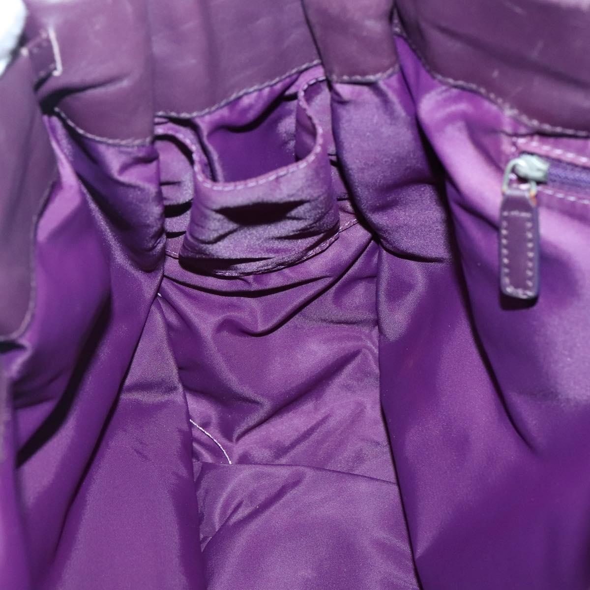 Christian Dior Canage Tote Bag Nylon Purple Silver Auth ep10801