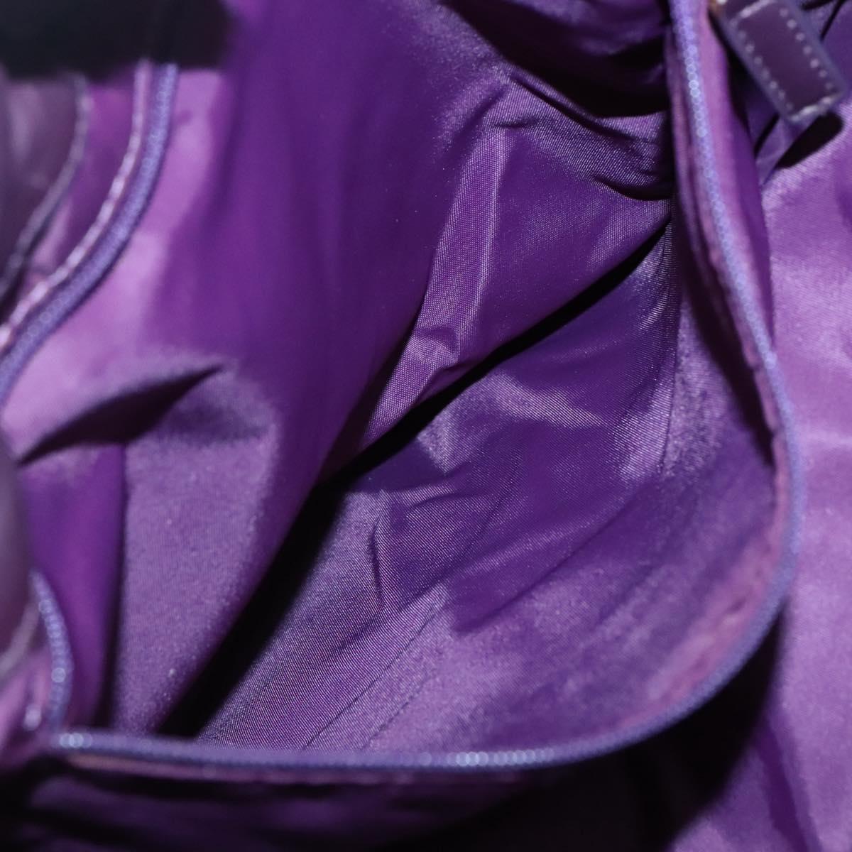 Christian Dior Canage Tote Bag Nylon Purple Silver Auth ep10801