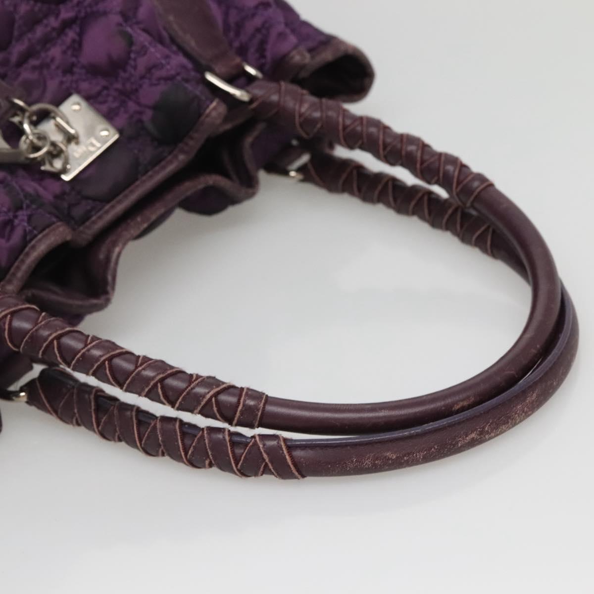 Christian Dior Canage Tote Bag Nylon Purple Silver Auth ep10801