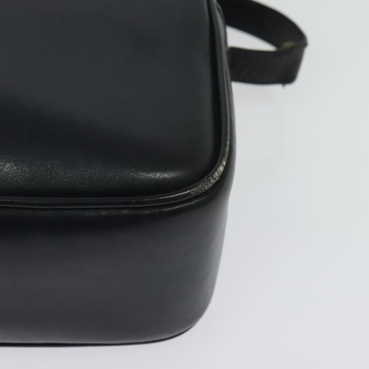 CELINE Shoulder Bag Leather Navy Gold Auth ep10804