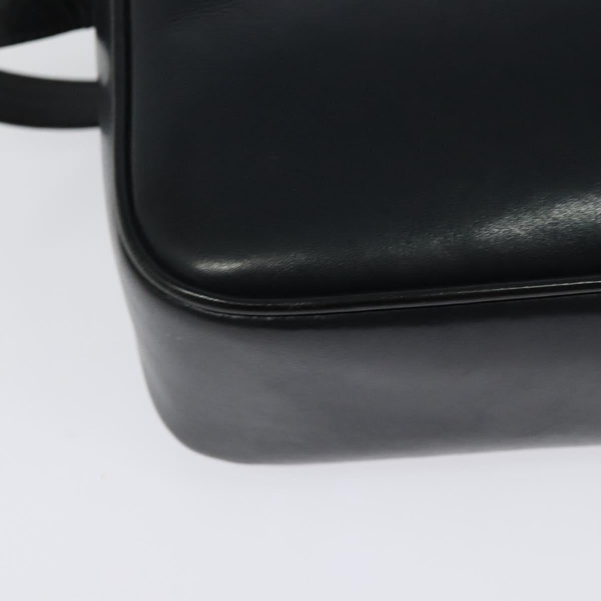 CELINE Shoulder Bag Leather Navy Gold Auth ep10804