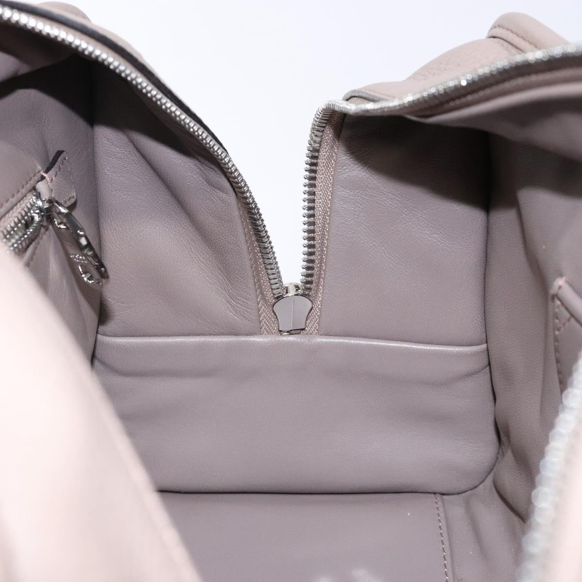 LOEWE Anagram Americana 28 Hand Bag Leather Gray Silver Auth ep10807