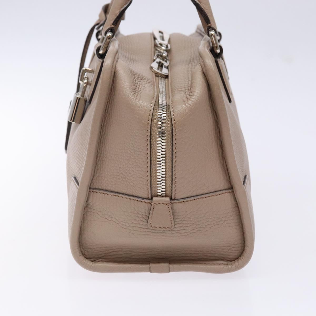 LOEWE Anagram Americana 28 Hand Bag Leather Gray Silver Auth ep10807