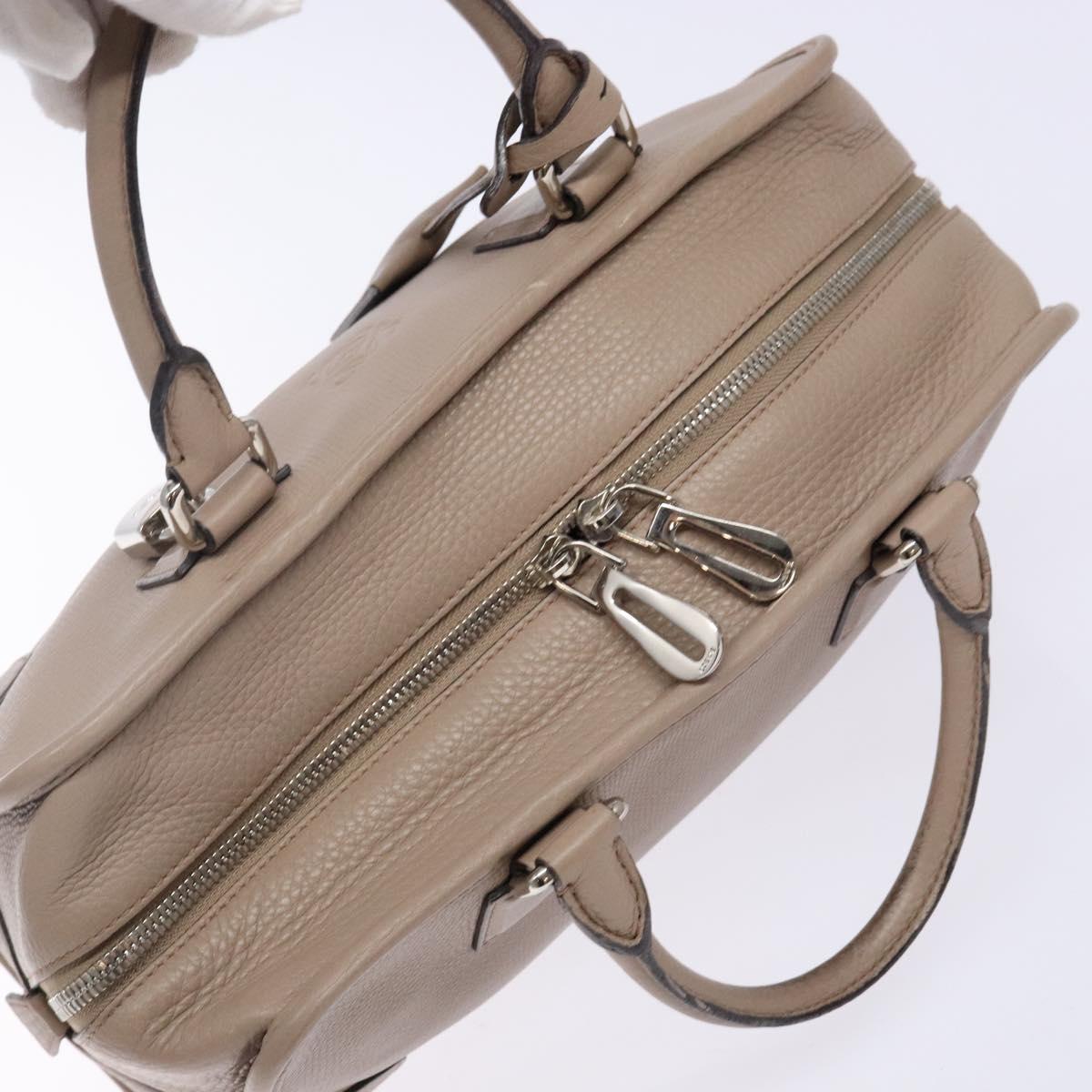 LOEWE Anagram Americana 28 Hand Bag Leather Gray Silver Auth ep10807