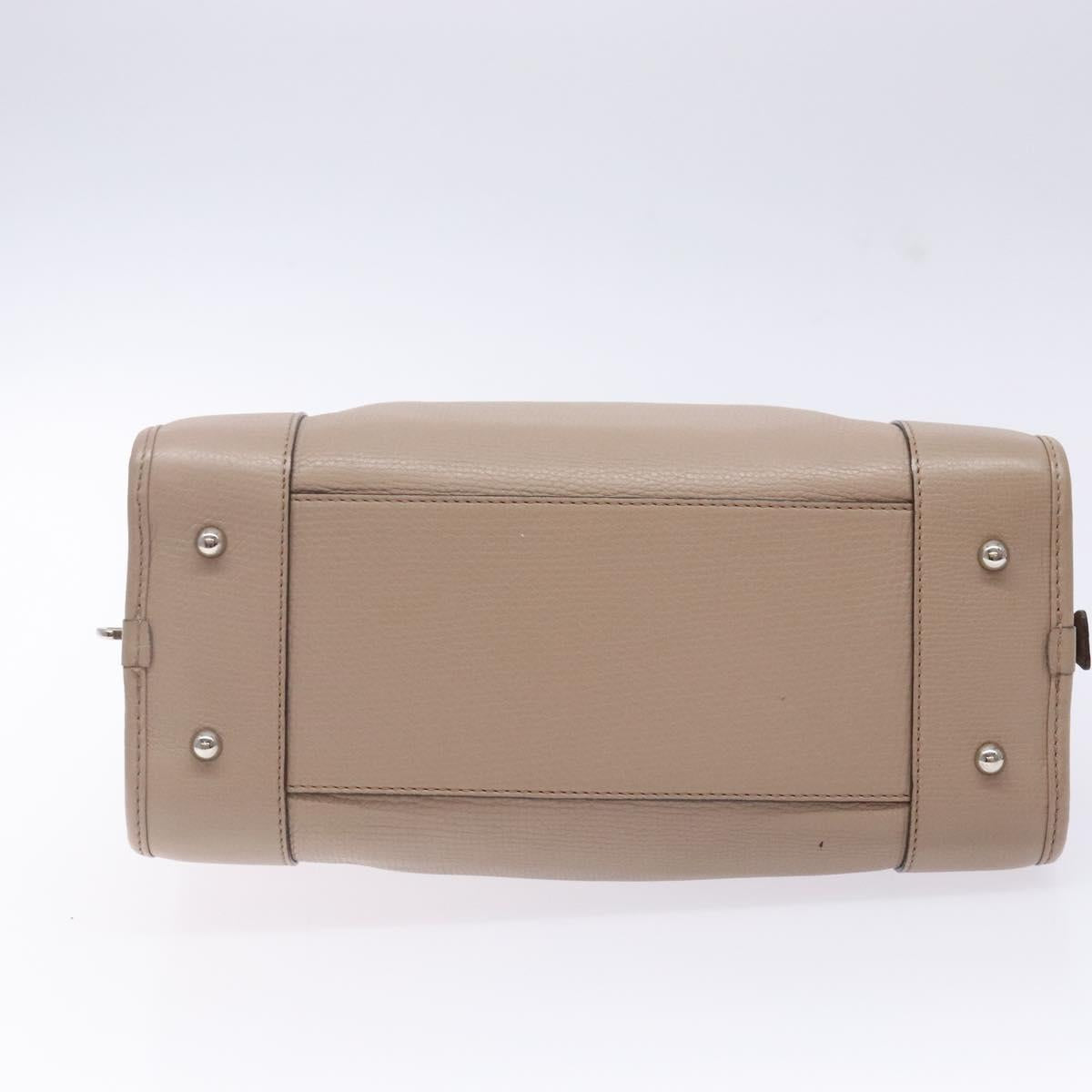 LOEWE Anagram Americana 28 Hand Bag Leather Gray Silver Auth ep10807