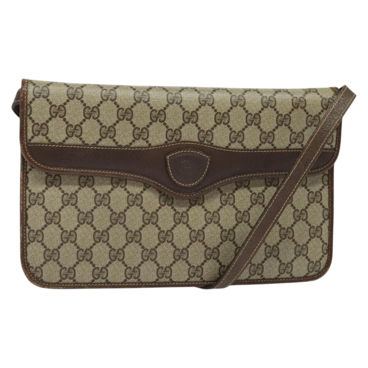 GUCCI GG Supreme Shoulder Bag PVC Beige Gold 004 904 0671 Auth ep10822