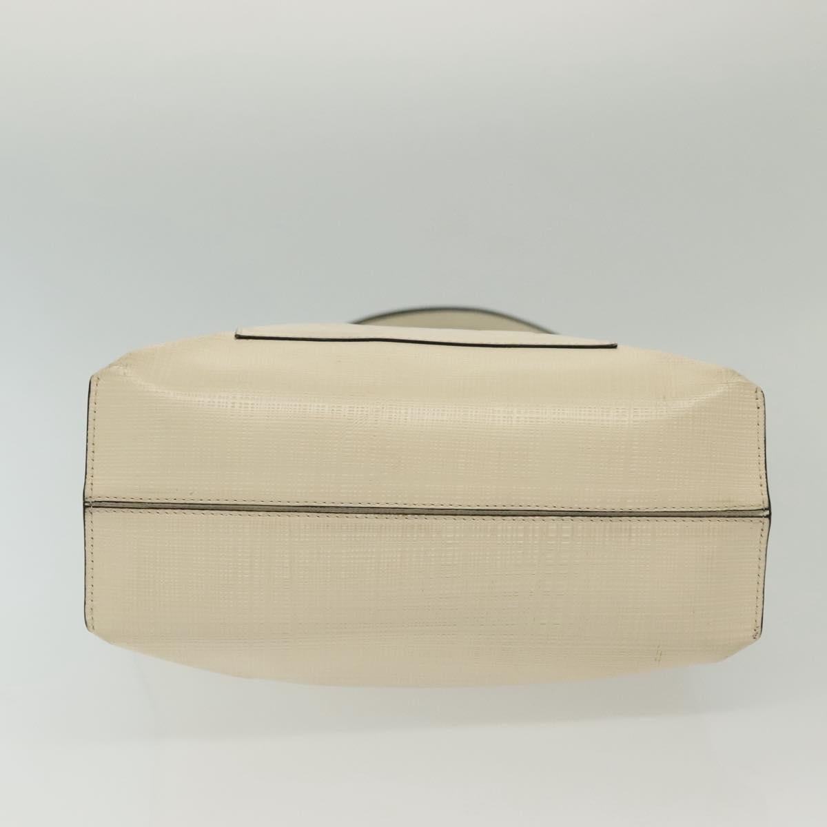 LOEWE Anagram Tote Bag Leather 2way White Gold Auth ep10824