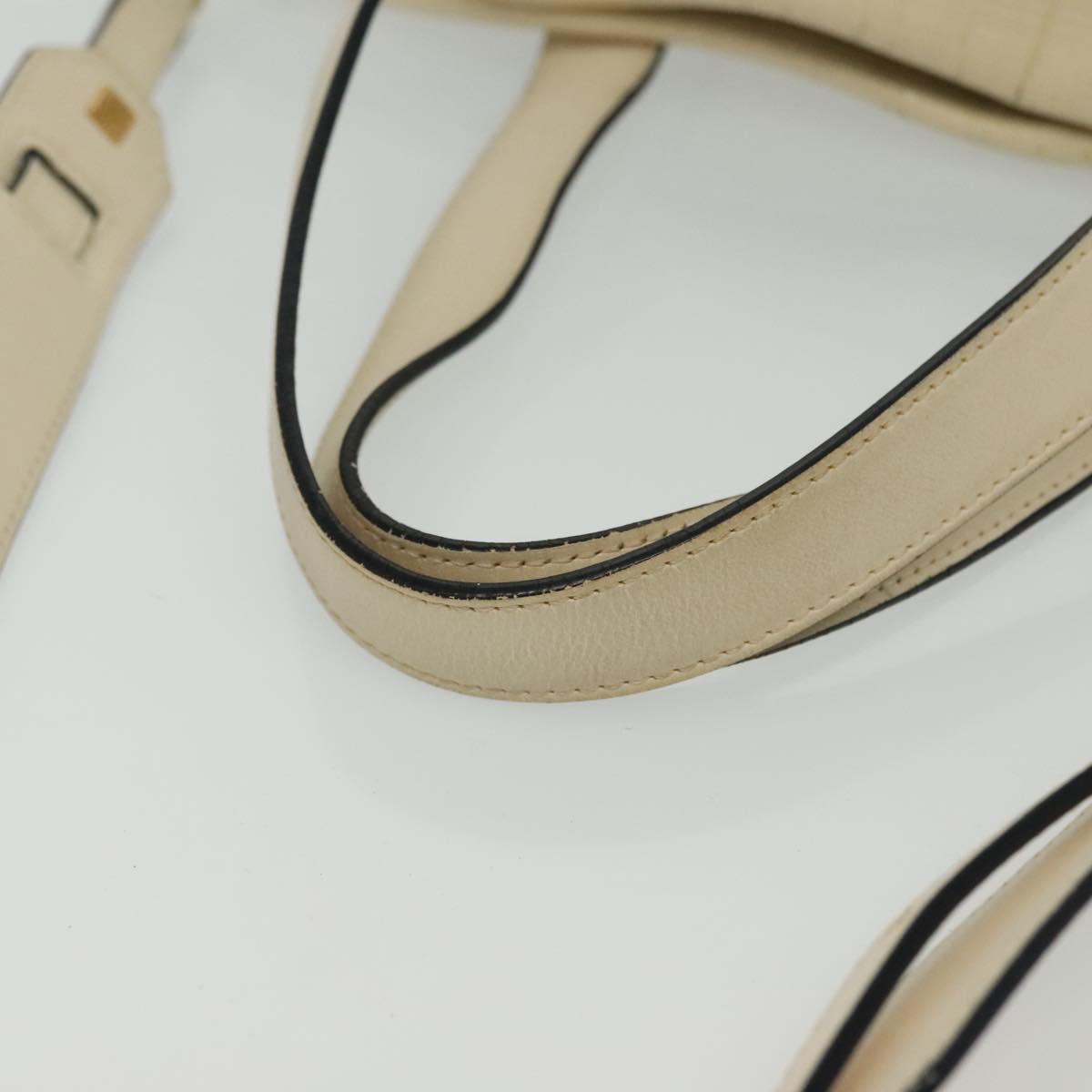 LOEWE Anagram Tote Bag Leather 2way White Gold Auth ep10824