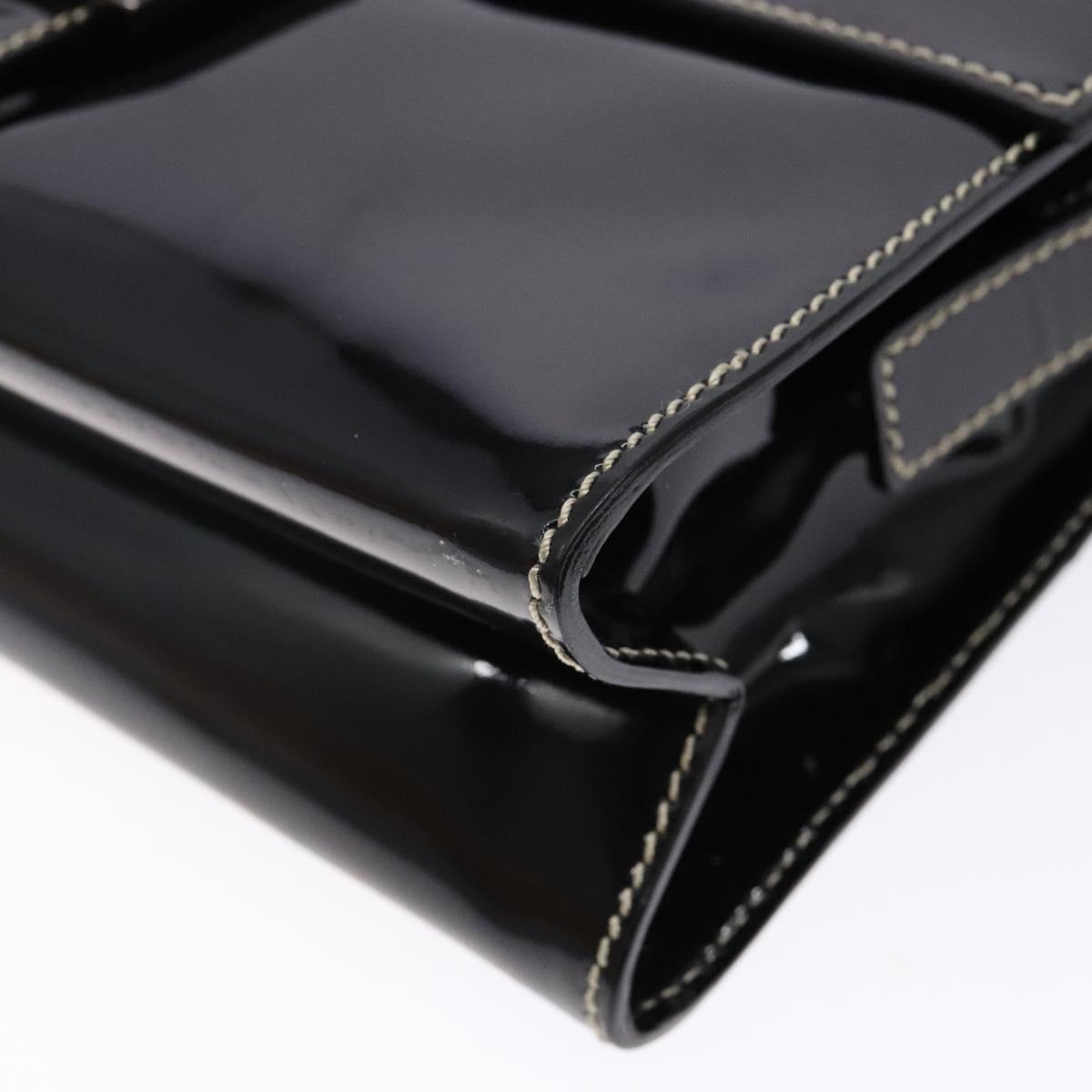 FENDI Mamma Baguette Shoulder Bag Enamel Black Auth ep10832