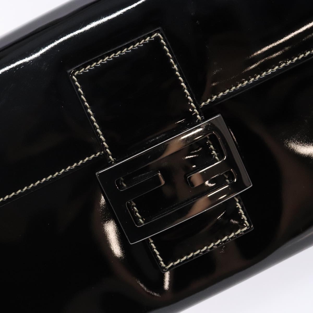 FENDI Mamma Baguette Shoulder Bag Enamel Black Auth ep10832