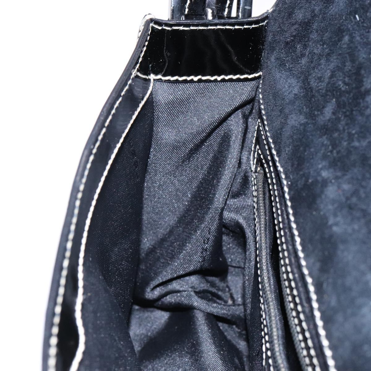 FENDI Mamma Baguette Shoulder Bag Enamel Black Auth ep10832