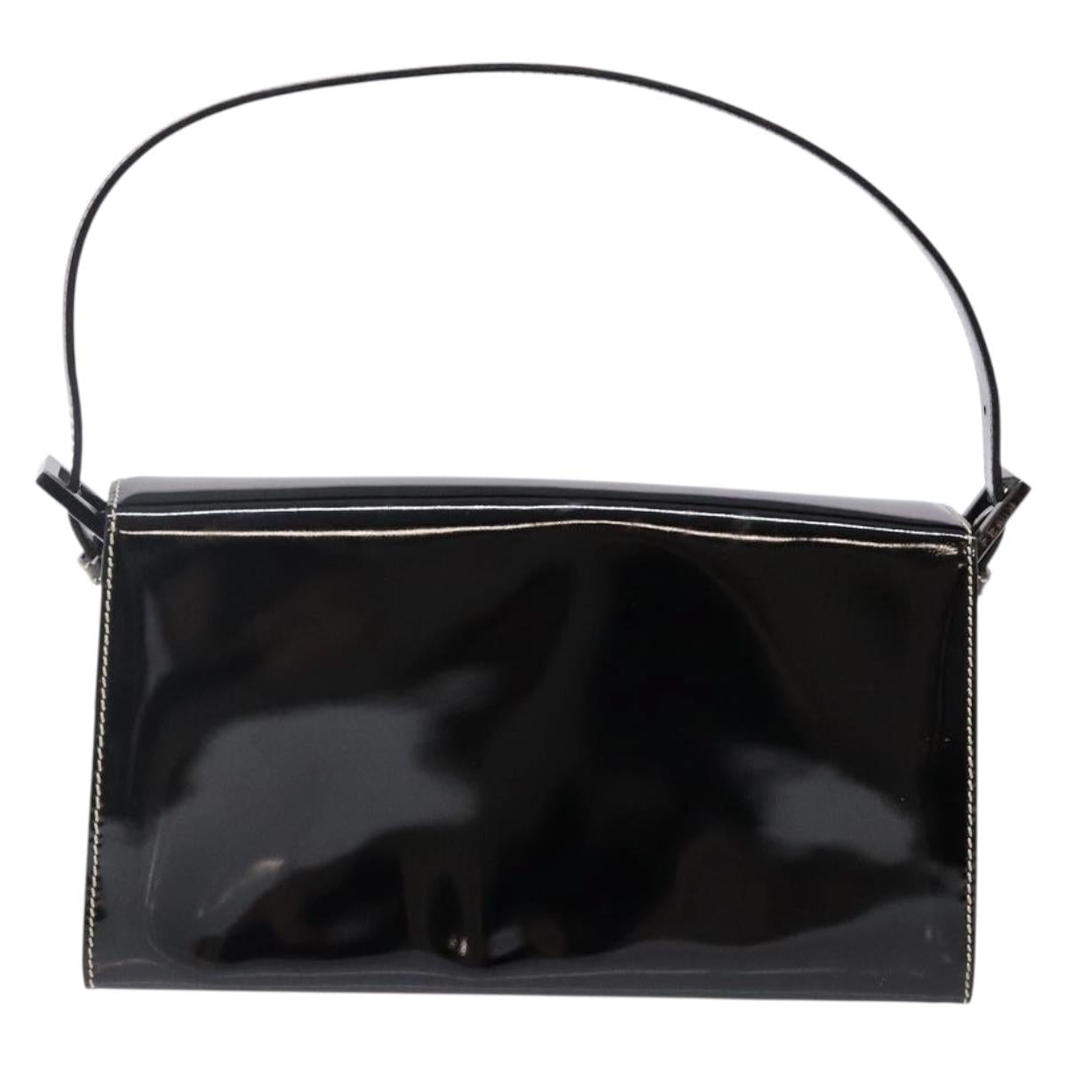 FENDI Mamma Baguette Shoulder Bag Enamel Black Auth ep10832