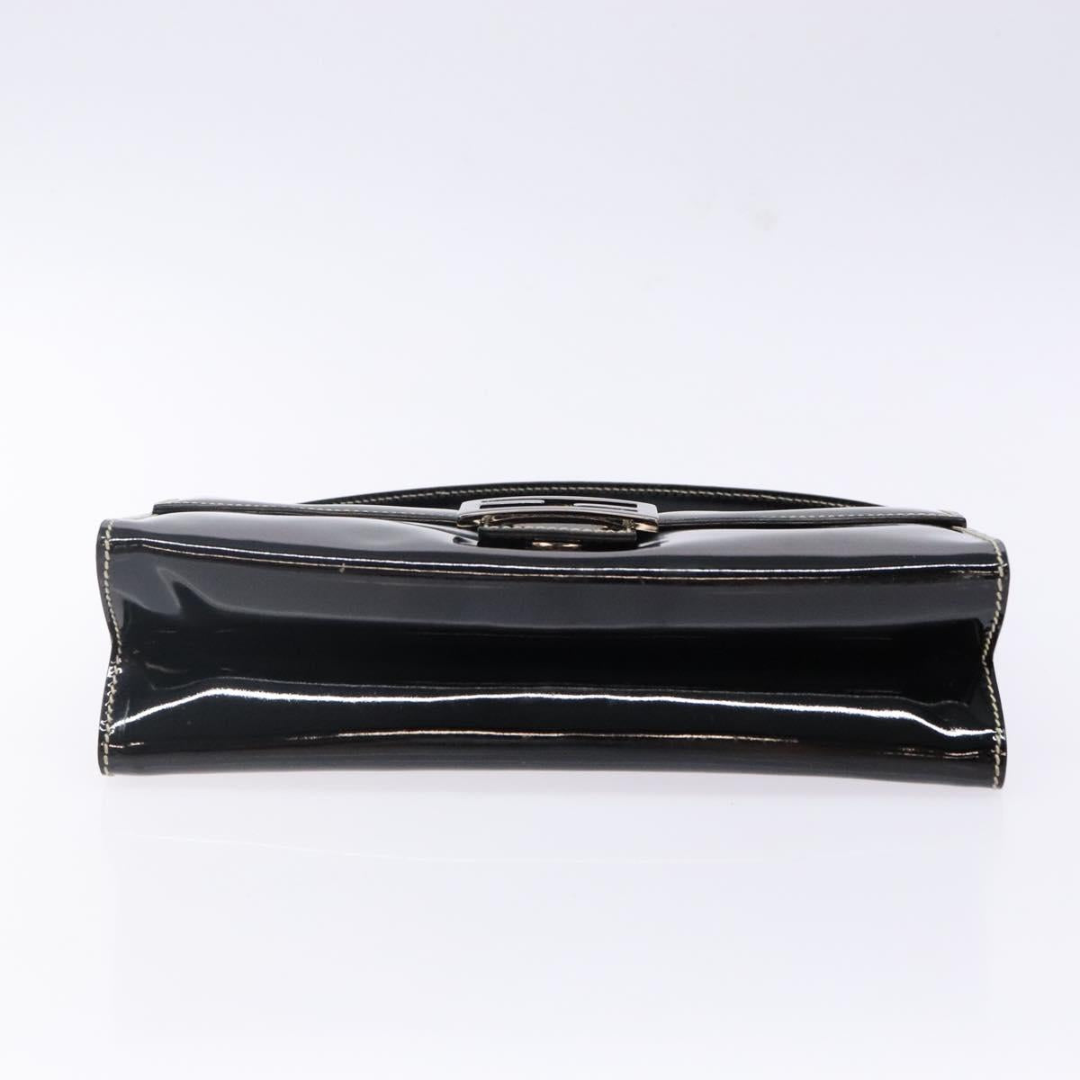 FENDI Mamma Baguette Shoulder Bag Enamel Black Auth ep10832