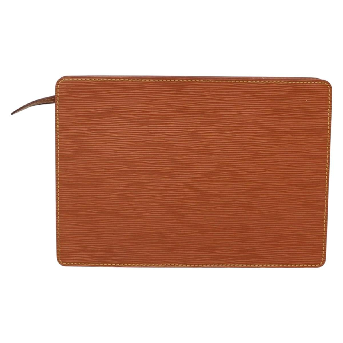 LOUIS VUITTON Epi Pochette Homme Bag Brown Zipangu Gold M52528 LV Auth ep10838