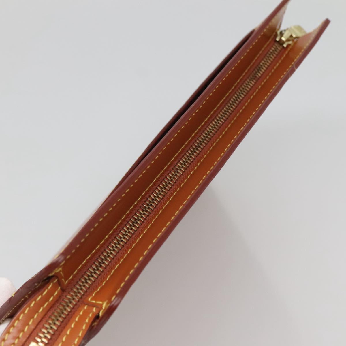 LOUIS VUITTON Epi Pochette Homme Bag Brown Zipangu Gold M52528 LV Auth ep10838