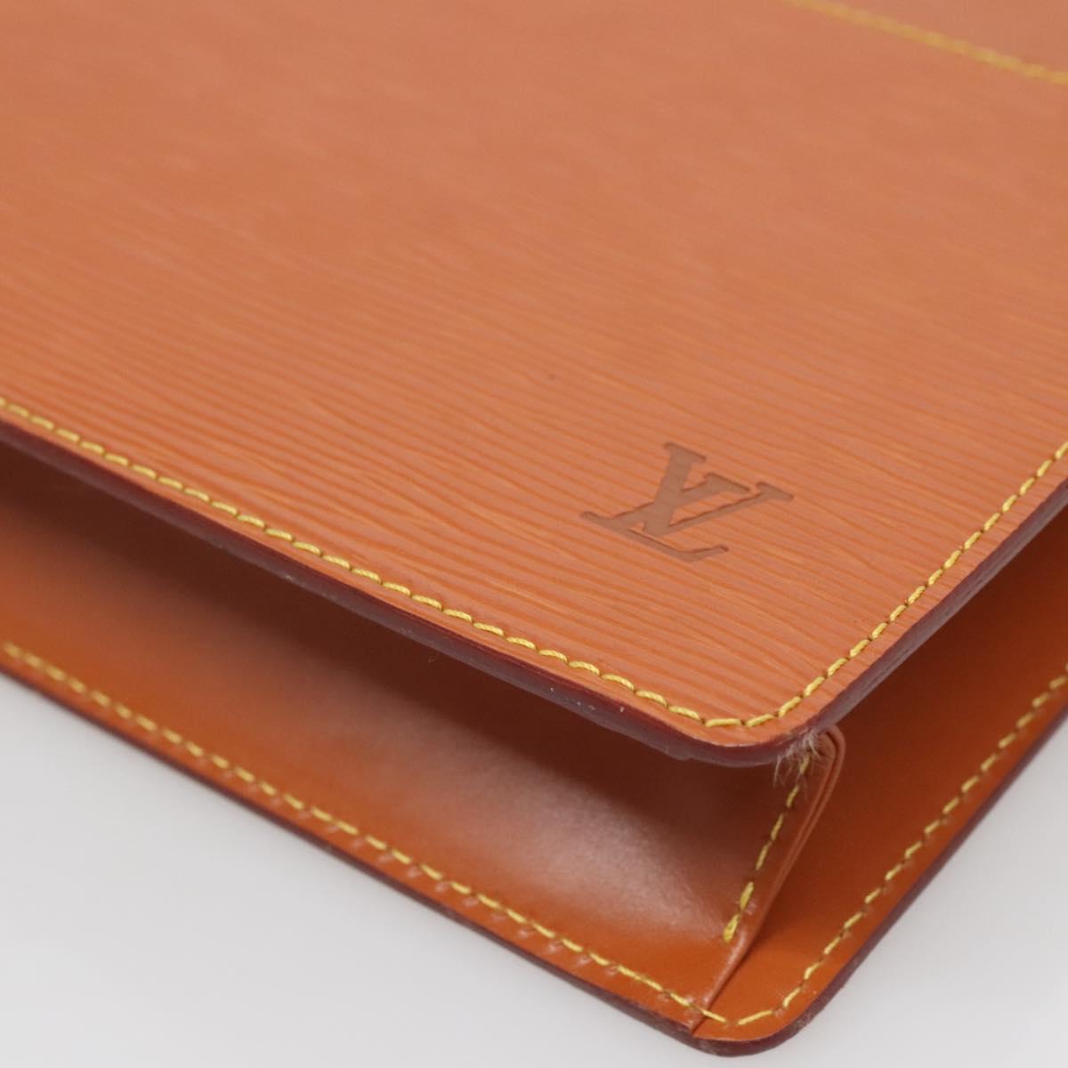 LOUIS VUITTON Epi Pochette Homme Bag Brown Zipangu Gold M52528 LV Auth ep10838