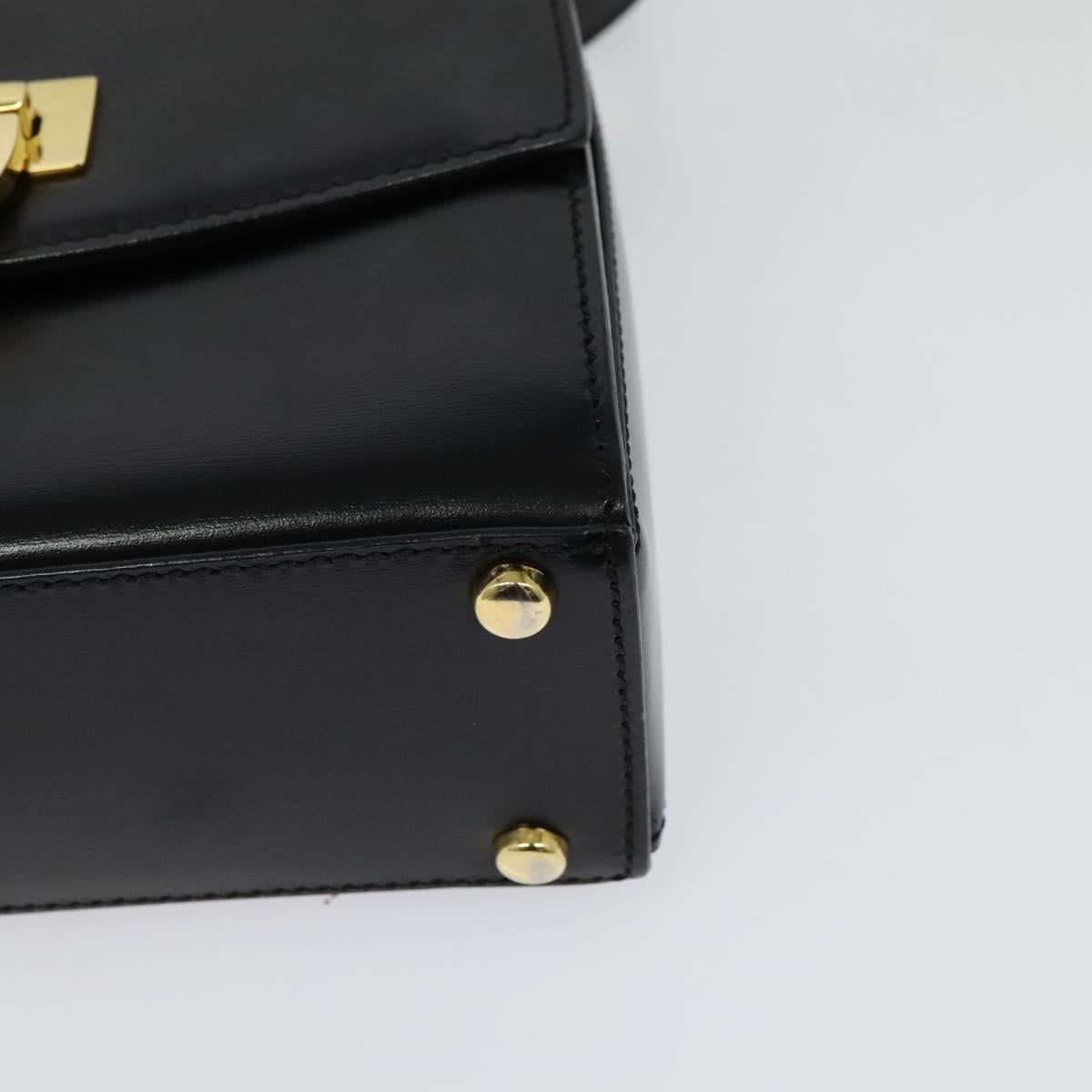CELINE Shoulder Bag Leather Black Gold Auth ep10841