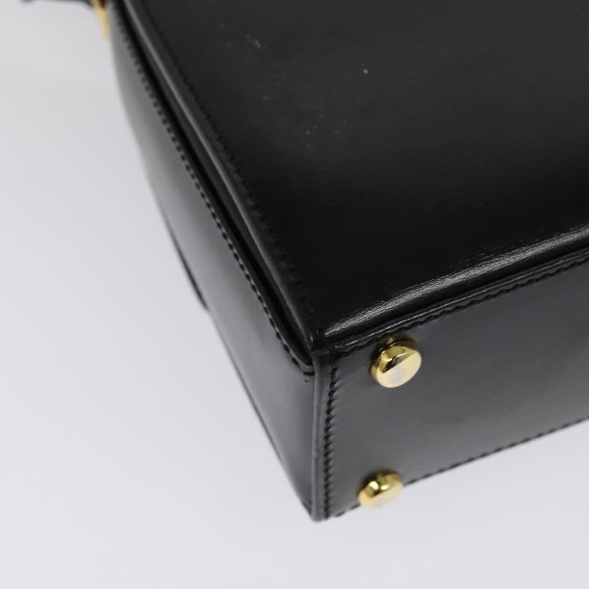 CELINE Shoulder Bag Leather Black Gold Auth ep10841