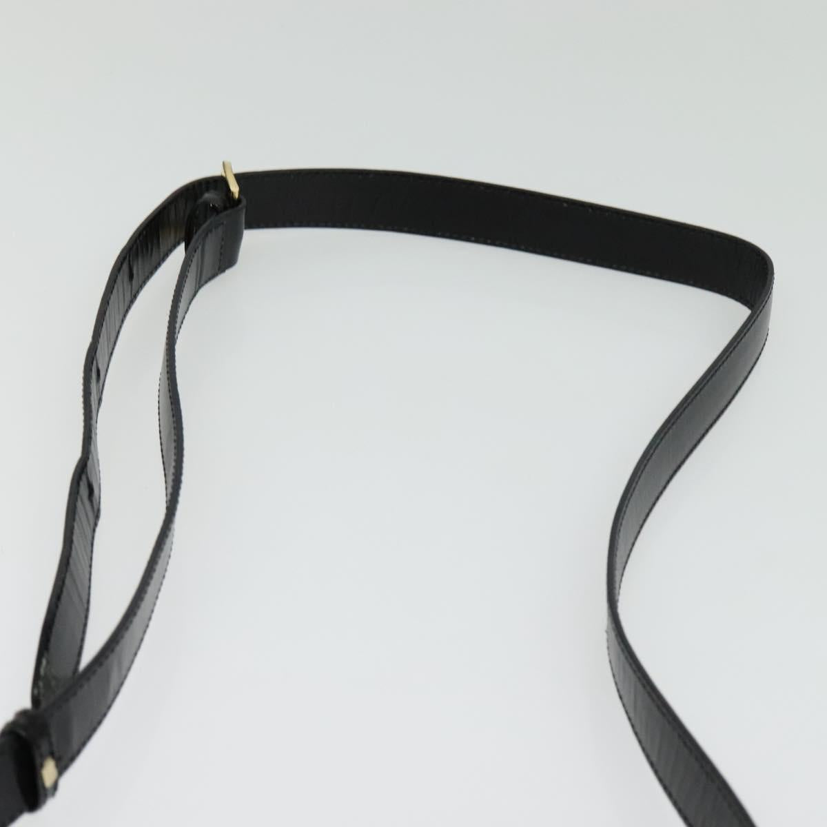 CELINE Shoulder Bag Leather Black Gold Auth ep10841