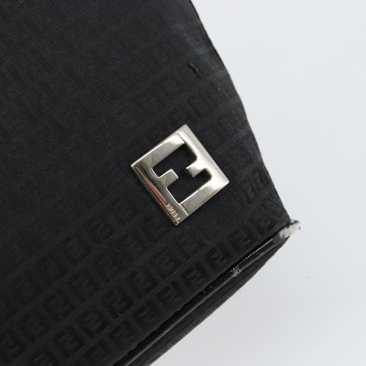 FENDI Zucchino Canvas Hand Bag Black Auth ep10842