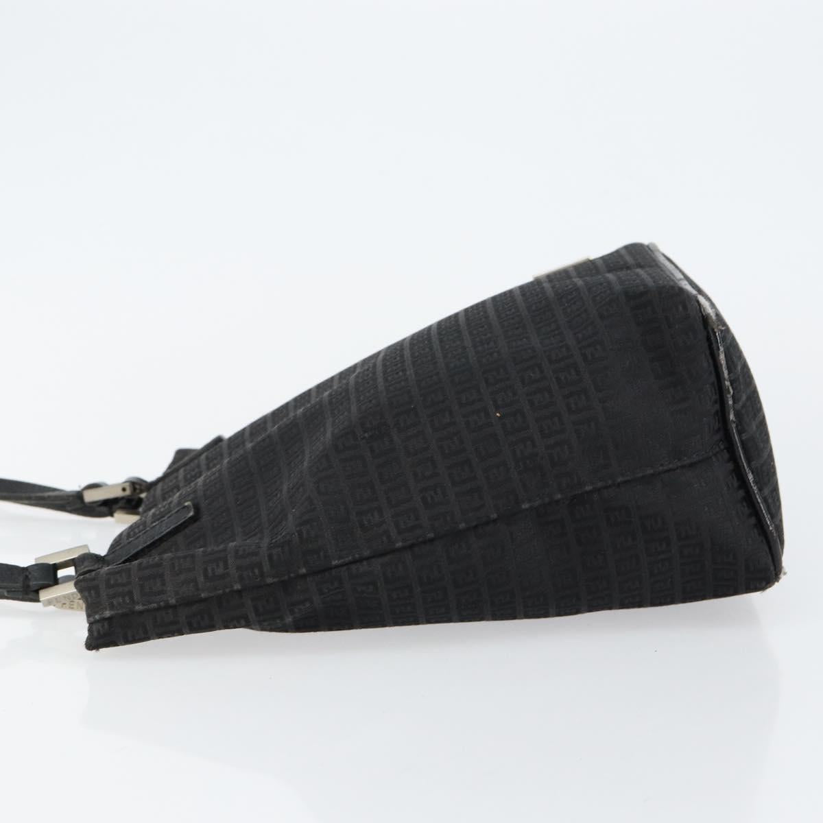 FENDI Zucchino Canvas Hand Bag Black Auth ep10842