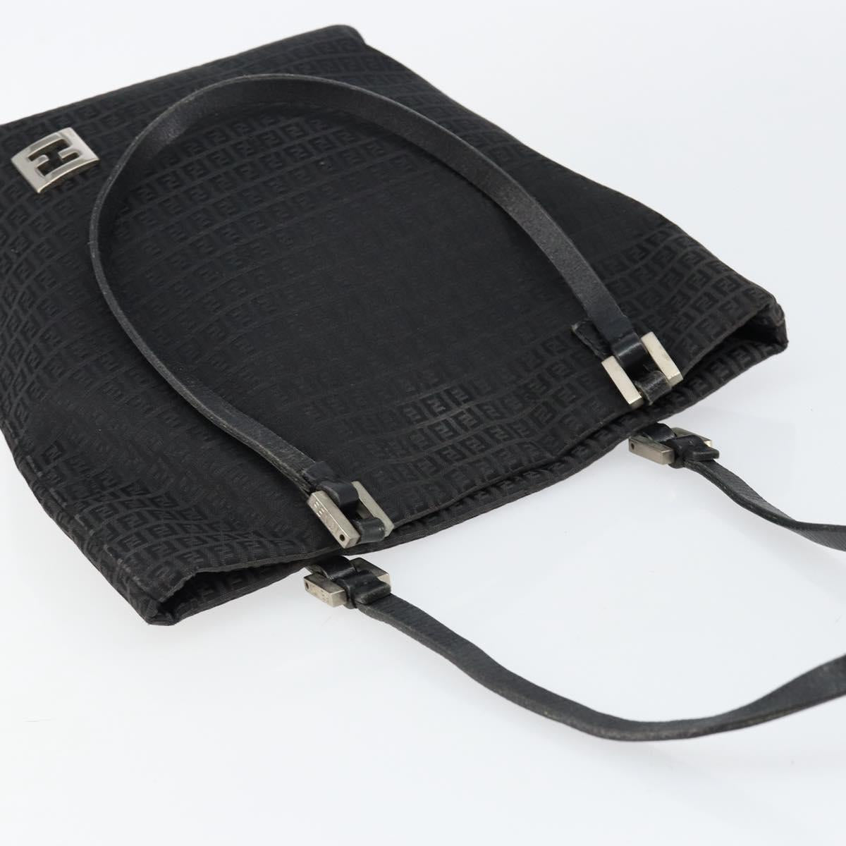 FENDI Zucchino Canvas Hand Bag Black Auth ep10842
