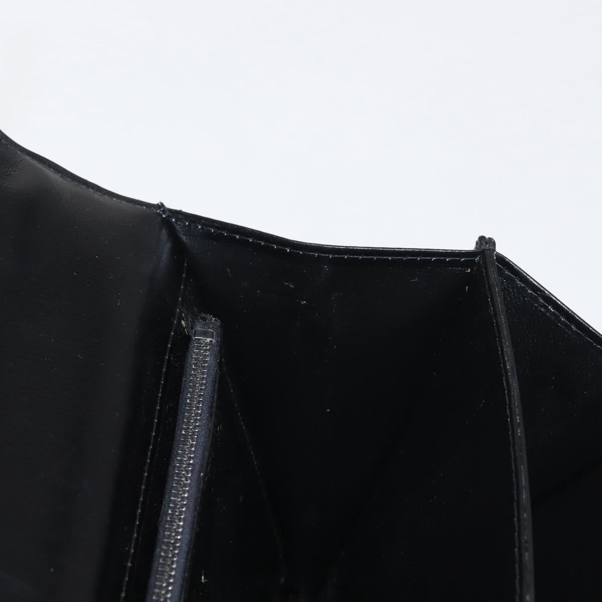 GUCCI Hand Bag Leather Black Gold Auth ep10849