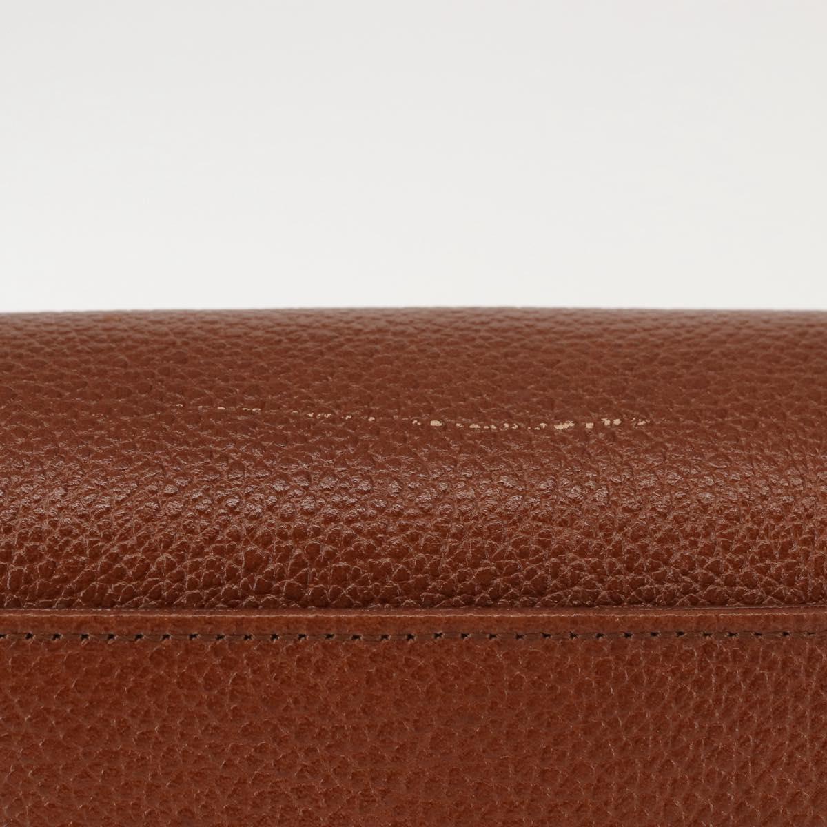 Burberrys Shoulder Bag Leather Brown Gold Auth ep10854