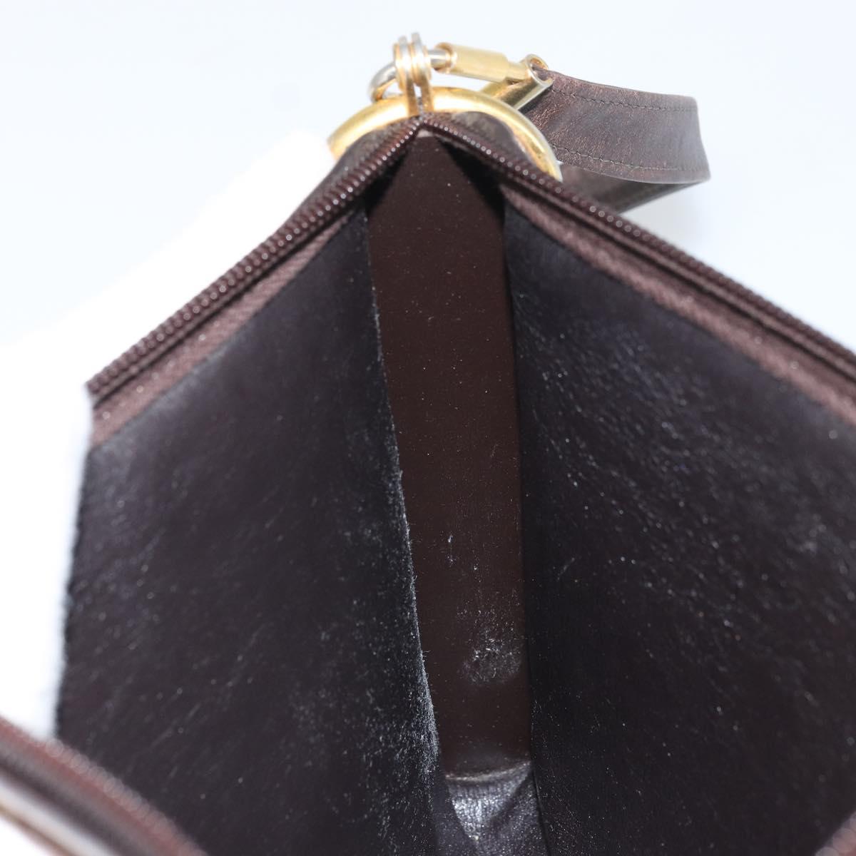 Christian Dior Trotter Canvas Shoulder Bag Brown Gold Auth ep10855