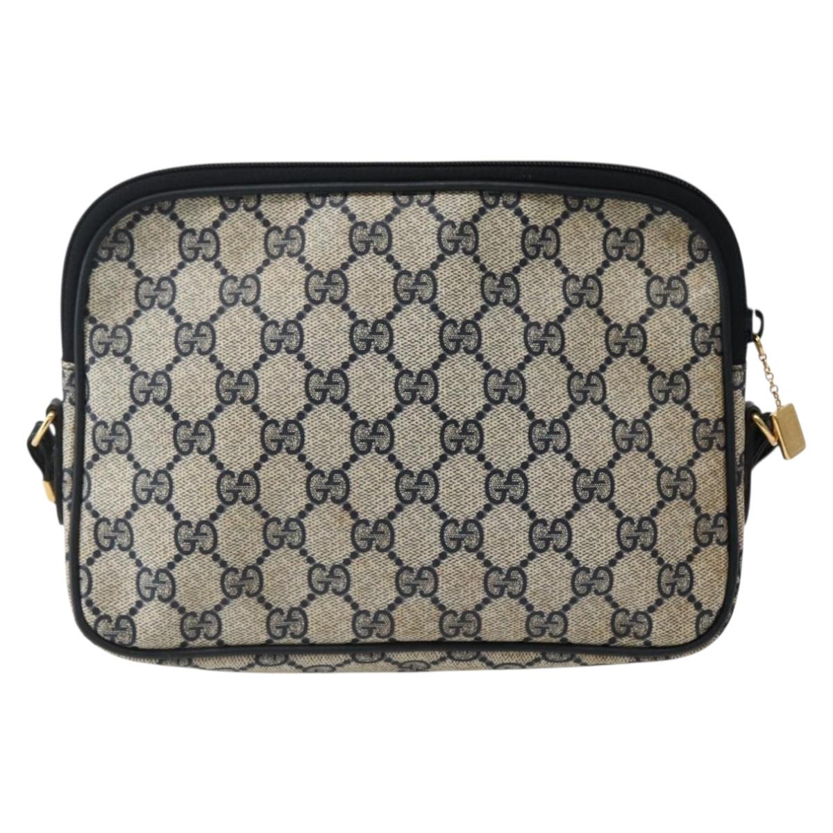 GUCCI GG Supreme Shoulder Bag PVC Navy Gold 007 115 6428 8039 Auth ep10857