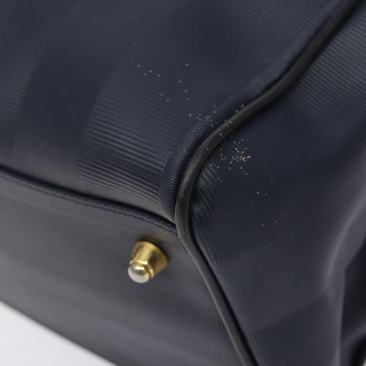 FENDI Pecan Canvas Hand Bag Navy Gold Auth ep10858