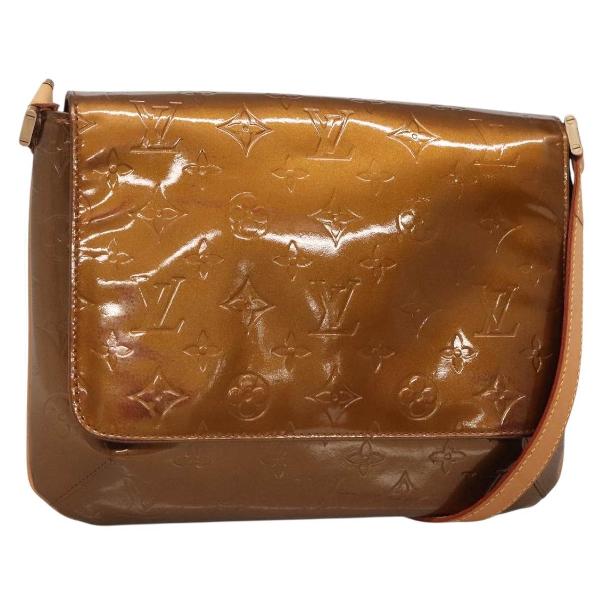 LOUIS VUITTON Monogram Vernis Thompson Street Bag Bronze M91124 LV Auth ep10860
