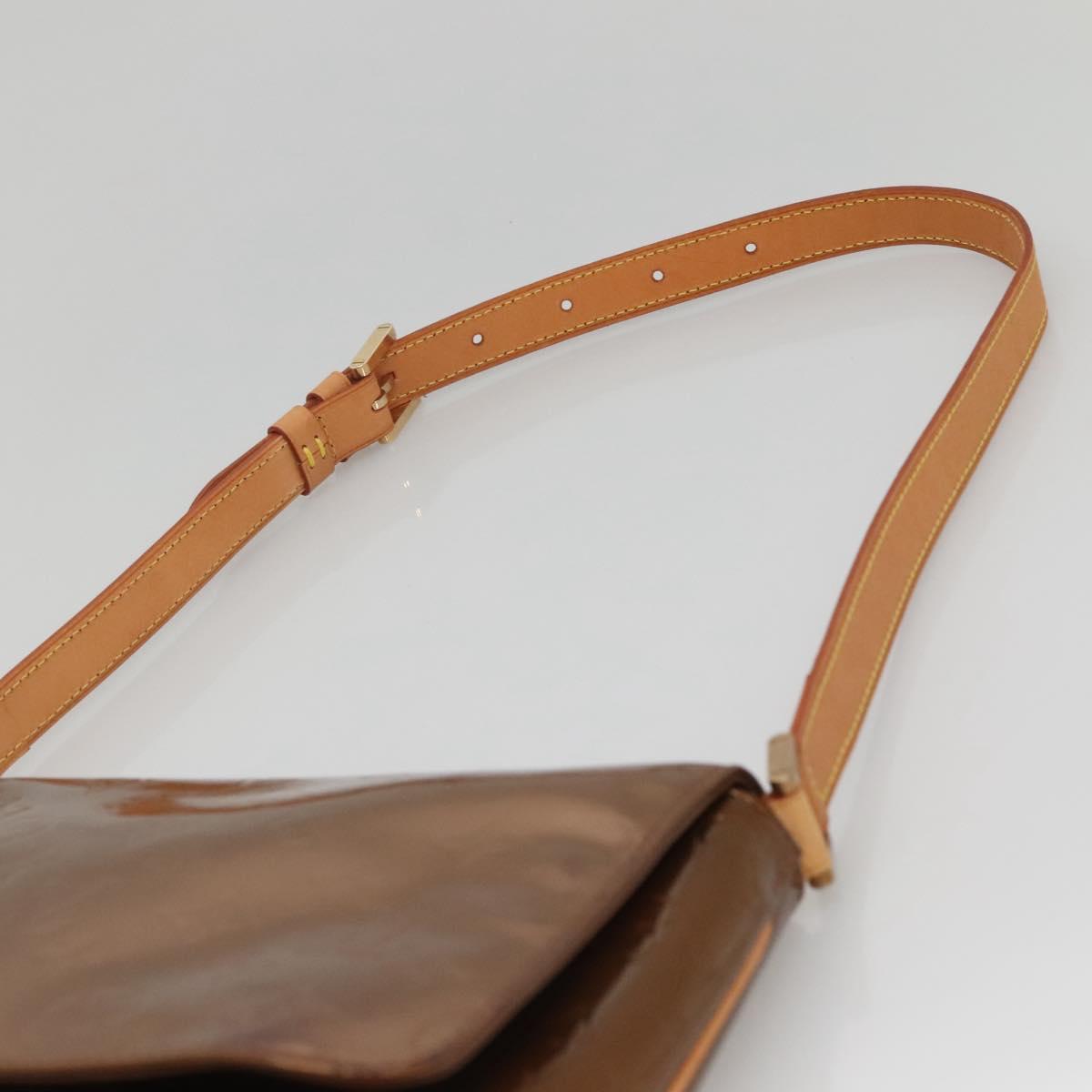 LOUIS VUITTON Monogram Vernis Thompson Street Bag Bronze M91124 LV Auth ep10860