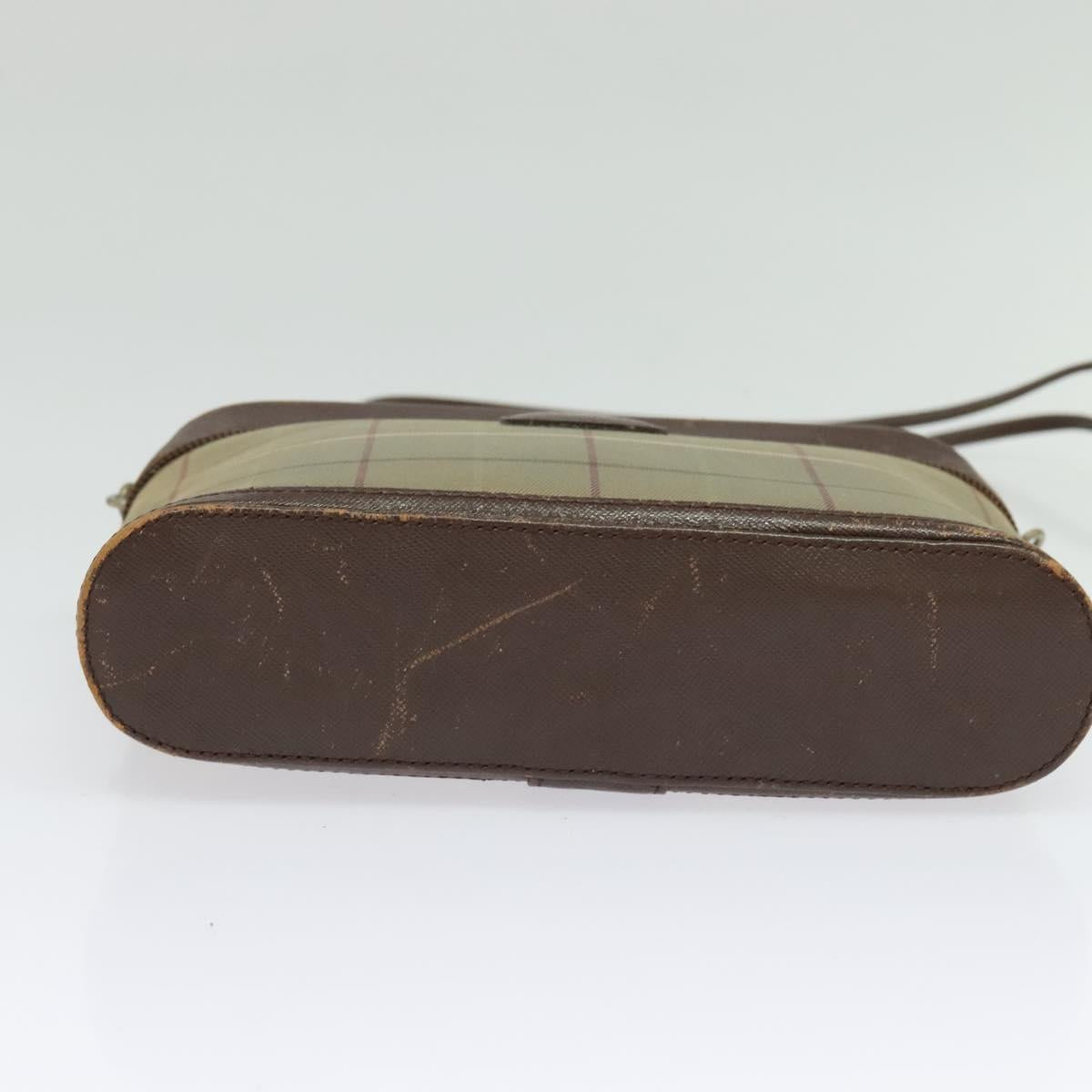 Burberrys Nova Check Shoulder Bag Canvas Beige Gold Auth ep10865