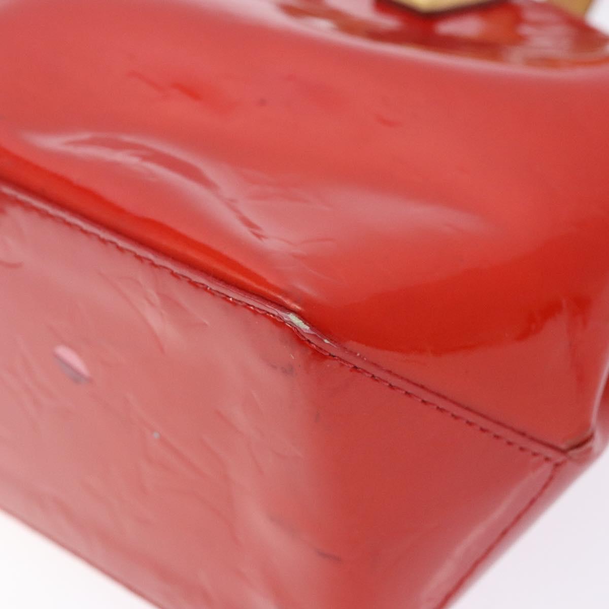 LOUIS VUITTON Monogram Vernis Reade PM Hand Bag Red Rouge M91088 LV Auth ep10876