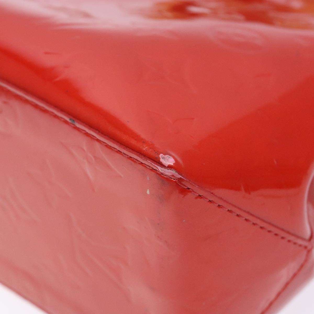 LOUIS VUITTON Monogram Vernis Reade PM Hand Bag Red Rouge M91088 LV Auth ep10876