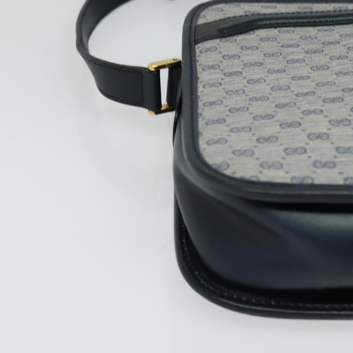 GUCCI Micro GG Supreme Shoulder Bag PVC Navy Gold 001 256 1308 Auth ep10887