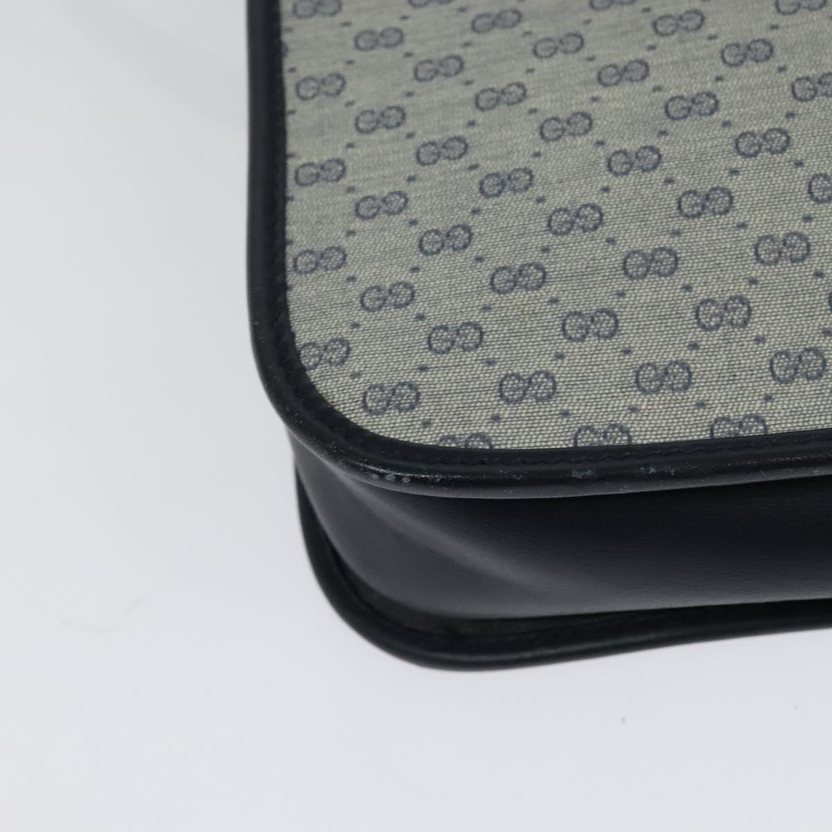 GUCCI Micro GG Supreme Shoulder Bag PVC Navy Gold 001 256 1308 Auth ep10887